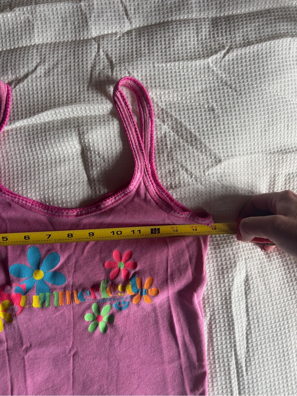 vintage y2k 90ssummer fest pink floral graphic cami tank top m festival grunge - Picture 5 of 6